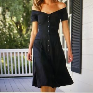 Reformation black linen dress